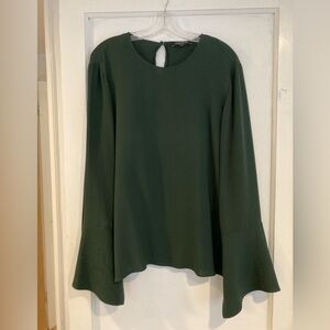 Elegant Green Silk Women's Top